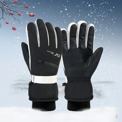 1 đôi găng tay trượt tuyết mùa đông unisex, có lớp lót lông cừu ấm áp, chất liệu chống thấm nước, cảm ứng màn hình, túi sau tay để đựng chìa khóa và thẻ, thích hợp cho trượt tuyết, đạp xe, đi làm và các hoạt động ngoài trời khác vào mùa đông.
