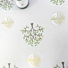 1 块矩形 PVC 桌布防水防油桌布，简约时尚桌布免洗，节日派对装饰，家居装饰，茶几布，餐桌布，家用桌垫，野餐垫，绿色森林 - green forest - 查看 6