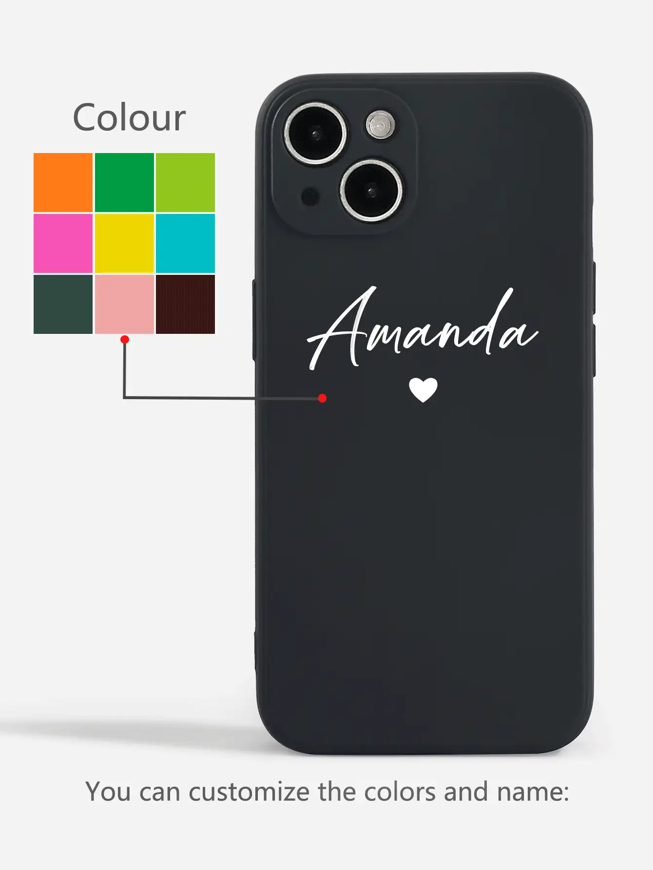 Personalized Heart Signature Short Phrase Transparent Shockproof Thick Phone Case Cover For S23 24 Ultra, A15, S22, S23, S25 Ultra, A13, A14, A16, A53, A54, A55, A56, A05, A04