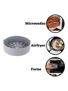Forma Redonda de Silicone para Fritadeira Elétrica  Cinza 22cm x 8.3cm- CLINK - Cinza 22cm - Visão 4