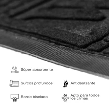 DuVlo DuVló Tapete de Entrada Semicircular Antideslizante para Exteriores e Interiores – Diseño Elegante con Borde Negro y Superficie Texturizada Atrapa - Suciedad 40 x 60 cm - Marrón Claro - Ver 2