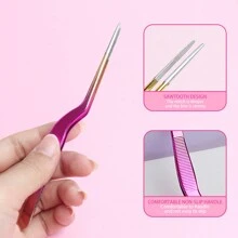 1 件弯曲不锈钢耳垢清除镊子，渐变加厚耳勺工具，耳垢清洁器，带齿耳朵清洁仪器 - 彩色 - 查看 2