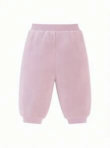 mini bala Boys' & Girls' Soft Warm Pants 2024 Winter Collection - White Red - View 5