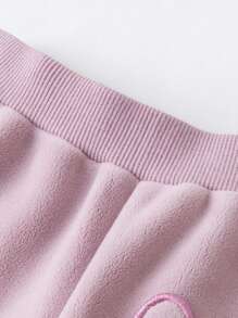 mini bala Boys' & Girls' Soft Warm Pants 2024 Winter Collection - White Red - View 6