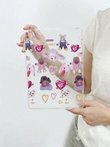 狗卡通油画风格可爱动物猫和熊透明保护壳兼容 iPad Pro 11 英寸、iPad Air2、iPad Air 5th Gen 2022 和其他 iPad 型号 - 彩色 - 查看 24