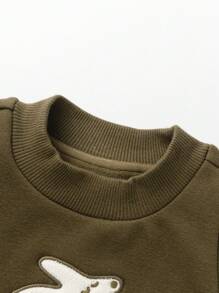 mini bala Áo nỉ ấm tay bồng cho bé gái Bộ sưu tập mới mùa đông 2024 - quả óc chó màu nâu - Xem 6