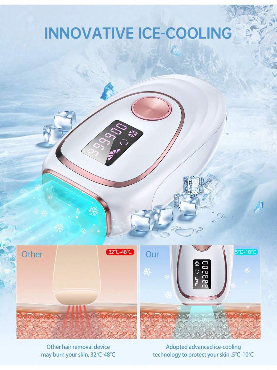 IPL Hair Removal with IceCooling System for Painless & LongLasting
