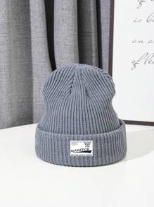 1pc Sports Elastic Extra Long Knit Beanie Cap, Warm Outdoor Skiing Hiking Cap With Cloth Label, MAKEFGE