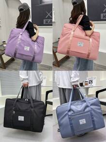 1 Pc Large Capacity Folding Luggage Storage Bag Suitcase Travel Waterproof Pouch Handbag Shoulder Bag Organizer Tote Bag,Three Sizes,Medium, Large And Extra Large,Summer Travel Essentials Bag For School School Accessories School Stuff