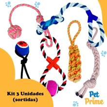 Kit 3 Brinquedo Cachorro Cordas Sortidas para Cachorro Savana Pet - Sortida