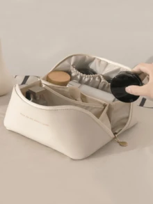 1 Túi mỹ phẩm PU chống thấm nước dung tích lớn đựng dụng cụ làm đẹp & đồ dùng vệ sinh cá nhân cho phụ nữ, Túi đựng đồ vệ sinh cá nhân du lịch đa năng, Túi đựng đồ trang điểm Túi đựng đồ trang điểm Túi chăm sóc da Túi đựng đồ vệ sinh cá nhân - trắng - Xem 9