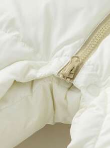 mini bala Cute Baby Unisex Hooded Down Jumpsuit - Waterproof & Oil-Proof Winter Onesie Snowsuit, Perfect For Adventurous Infants & Toddler - Milky White - View 9