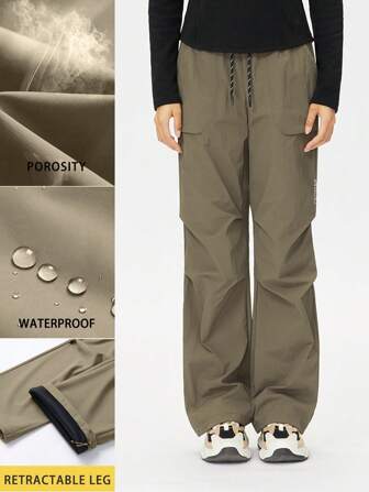 TECTOP Women's Fall And Winter Outdoor Sports Hiking Pants Scratch-Resistant Wear Elastic Waist Large Pockets