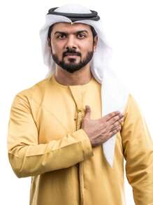 Adult Men's Classic Arabic Head Band, UAE Dubai Headgear, Scarf Turban Headwrap, Desert Headdress Accessories - Black - View 8