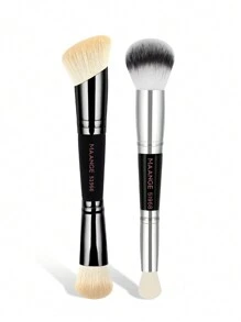 MAANGE 2件套专业双头化妆刷套装，包含柔软粉底刷、腮红刷、散粉刷、轮廓刷和眼影刷，刷毛柔软，方便携带，是旅行的理想之选，也是送给女性和女孩的礼物。这款化妆刷套装包含各种化妆工具，是完整的化妆套装、化妆刷套装、化妆礼品套装等。 - 彩色 - 查看 10