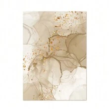 1 pieza Pintura en lienzo de arte de pared moderno abstracto con diseño de mármol beige dorado, estilo bohemio, para decoración del hogar en la sala de estar, sin marco