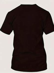 Men's Skull Print Short Sleeve T-Shirt, Casual Summer Tee - Grey - View 2