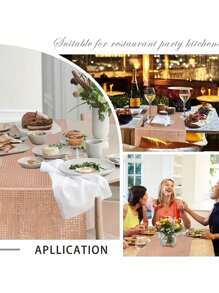 13 X 72 英寸闪光桌旗，镜面铝箔桌面装饰，适用于迪斯科派对装饰婚礼生日，适合长方形和圆形桌子、Bbay 淋浴（银色、玫瑰金） - 彩色 - 查看 6