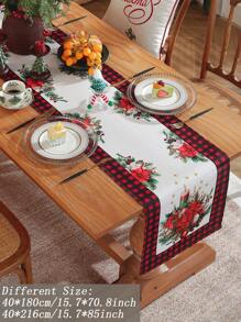 1 tấm khăn trải bàn Giáng sinh làm bằng vải polyester có in kỹ thuật số, thích hợp cho nhà bếp, phòng ăn, bàn làm việc, bàn cà phê, bàn trang điểm, làm khăn trang trí, trang trí không khí Giáng sinh, có nhiều kích cỡ khác nhau - Nhiều màu - Xem 7