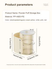 1pc Transparent Makeup Sponge Holder, Rotatable Multi-Layer Jewelry & Cosmetics Storage Organizer, Dust-Proof Makeup Cosmetics Box, Desktop Decor - Multicolor - View 3
