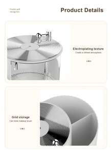 1pc Transparent Makeup Sponge Holder, Rotatable Multi-Layer Jewelry & Cosmetics Storage Organizer, Dust-Proof Makeup Cosmetics Box, Desktop Decor - Multicolor - View 4