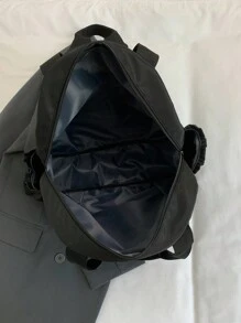 大容量防水时尚女士背包，带多个口袋和隔层，单肩包，手提包，多功能女士包 - 黑色 - 查看 12