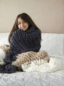 雪尼尔粗纱，超粗柔软厚蓬松雪尼尔纱，非常适合制作柔软毯子和婴儿毯、手臂编织、钩编和 DIY 工艺品