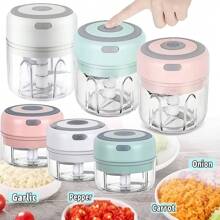 zhuanlishouquan 电动蒜泥机、迷你便携式蔬菜切碎机、100ML/250ML 食物切碎机、USB 充电式蒜泥机、蔬菜搅拌机、无线食品加工机（适用于姜、辣椒等）