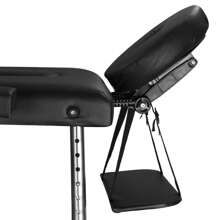 Massage Tables Portable Tattoo Table Adjustable Lash Bed Aluminium 3 Folding Spa Bed With Non-Woven Bag 24 Inch Wide Black - 黑色 - 查看 3