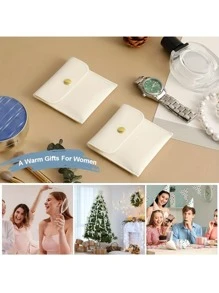 2 件/10 件/20 件白色银色粉色黑色人造皮革珠宝袋，带按扣封口珠宝收纳袋 - 奢华礼品袋，适用于耳环、项链、手链和戒指 - 非常适合存放和配饰 ﻿ 返校