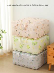 1pc Large Capacity Collapsible Clothes & Quilt Storage Bag, Suitable For Wardrobe, Seasonal Clothes & Bedding Storage, Travel Luggage, Boho Vibes