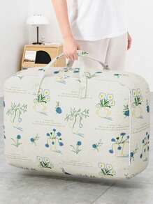 1pc Large Capacity Collapsible Clothes & Quilt Storage Bag, Suitable For Wardrobe, Seasonal Clothes & Bedding Storage, Travel Luggage, Boho Vibes