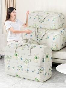 1pc Large Capacity Collapsible Clothes & Quilt Storage Bag, Suitable For Wardrobe, Seasonal Clothes & Bedding Storage, Travel Luggage, Boho Vibes