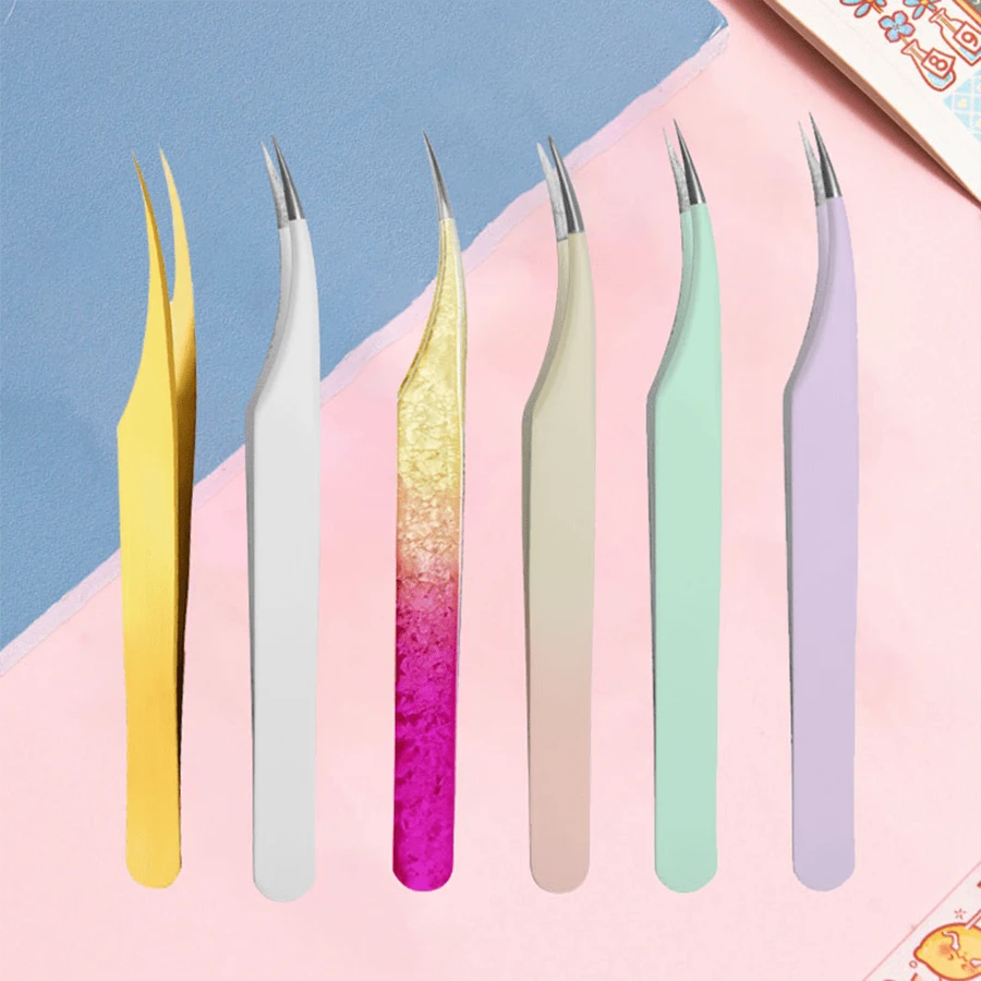 Nhíp nối mi, Nhíp thủ công, Nhíp phòng thí nghiệm, Dụng cụ trang điểm mi giả & lông mày, Nhíp tẩy lông, Kẹp lông mày đa chức năng, Nhíp nối mi bằng thép không gỉ, Thích hợp cho lông mặt, Chẻ ngọn, Loại bỏ lông mọc ngược - Nhiều màu - Xem 1