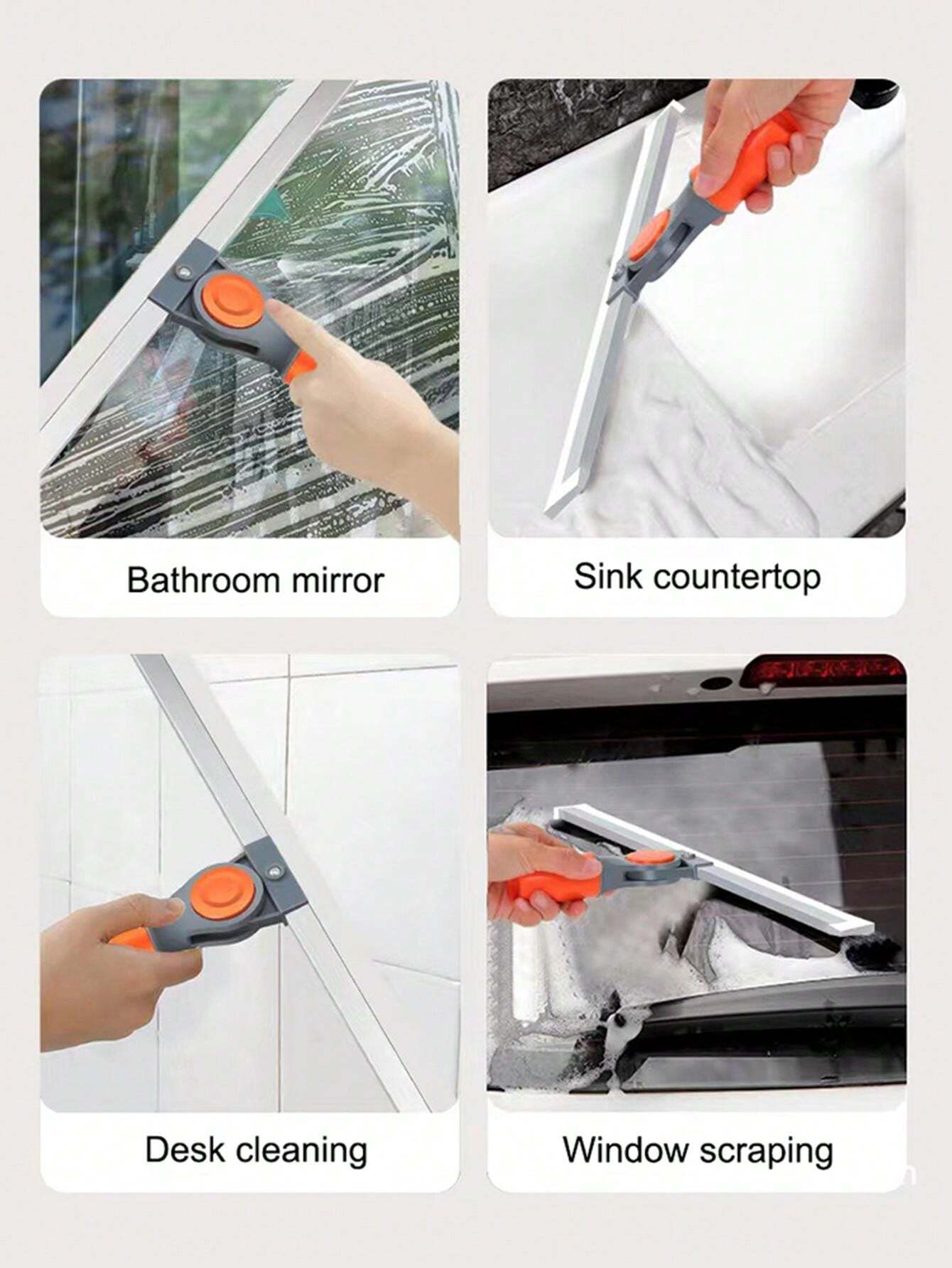 Silicone Squeegee Scraper, 2-In-1 Mop And Scraper, Adjustable Silicone ...