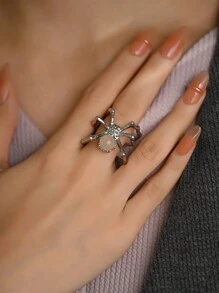 1 chiếc nhẫn nhện cho phụ nữ nhẫn nhện đính đá nhẫn gothic có thể điều chỉnh pha lê cổ điển nhẫn nhện tiệc halloween và giáng sinh nhẫn goth quà tặng trang sức - phong cách nhện - Xem 1