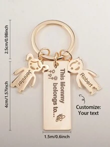 定制 2 个名字钥匙扣，男孩和女孩图案，情侣和最好的朋友个性化钥匙扣，定制 2 个名字，情人节、生日、周年纪念日、圣诞节、家庭、高端礼物的个性化礼物 - 款式1 - 查看 8