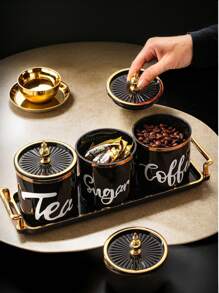 4pcs/Set Plastic Multi-Purpose Storage Jars Containers For Grains, Candies, Cookies, Bread, Suitable For Outdoor, Wedding, Party, Gift, Birthday, Christmas