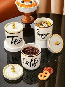 4pcs/Set Plastic Multi-Purpose Storage Jars Containers For Grains, Candies, Cookies, Bread, Suitable For Outdoor, Wedding, Party, Gift, Birthday, Christmas