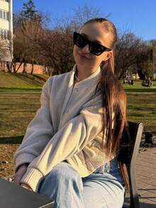 女式短款飞行员夹克秋季长袖棒球外套女士时尚冬季纽扣飞行员夹克街头装