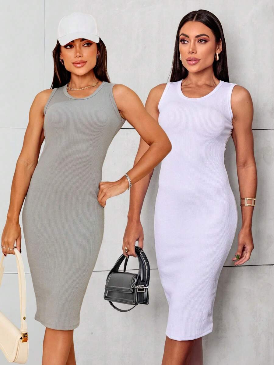 Kit With 2 Women's Midi Dresses REGATA - 白色 - 查看 1