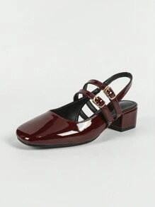 Zapatos de tacón alto elegantes para mujer, sandalias con estilo, sandalias casuales con correa trasera y punta cerrada, sandalias slingback elegantes, sandalias para uso laboral, bailarinas estilo Mary Jane, sandalias caladas, zapatos slingback casuales de moda