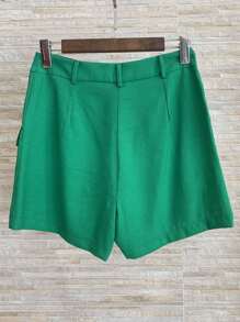 WOMEN'S TAILORED BERMUDA SHORTS - màu xanh lá - Xem 2