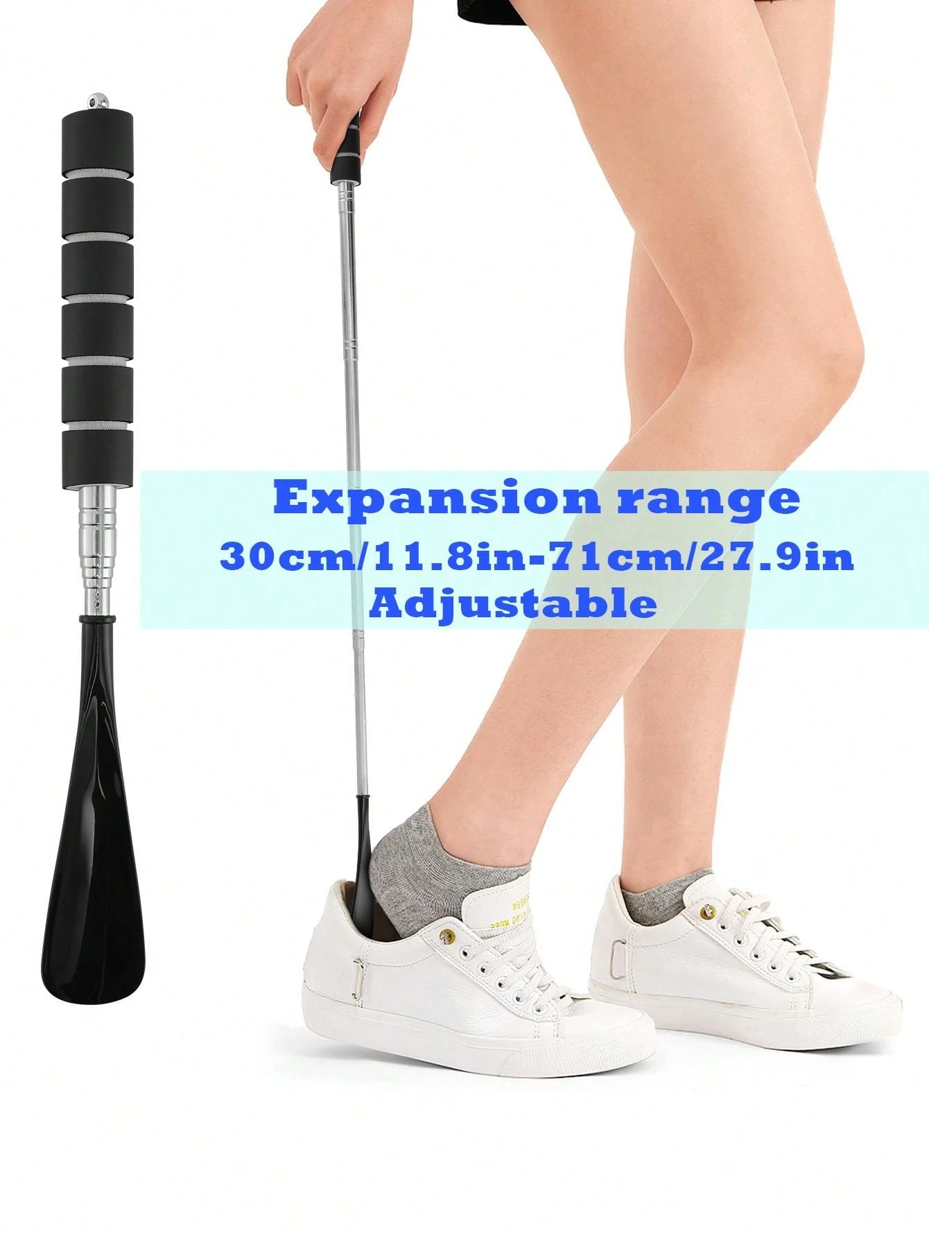 2 PCS Chausse-Pied Long Métal Rmeet - 42cm & 16cm Pour Personnes Âgées, Enfants Et Femmes Enceintes