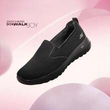 Skechers Damen leichte gepolsterte Slip-On Lässig Walkingschuhe - Schwarz - Übersicht 6