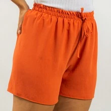 Duna Women's Shorts Loose High Waist With Elastic Casual - Xem 3