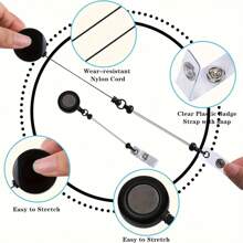 Bộ 5/12 chiếc móc khóa carabiner bằng hợp kim nhôm có thể thu vào có thể điều chỉnh, có kẹp thắt lưng, thích hợp cho y tá và giáo viên - Giá đỡ thẻ ID tùy chỉnh để làm đồ dùng văn phòng và đồ trang sức - Nhiều màu - Xem 6