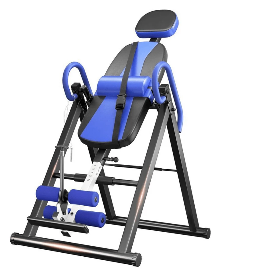 Foldable Gravity Inversion Table Home Fitness Indoor Back Spine Exercise Relief - Blue - View 1