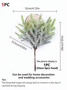 1 束（有 6 个头）人造花雪花枝圣诞花束房间装饰秋季装饰花束假植物用于秋季装饰婚礼花瓶用于家庭餐厅卧室装饰、节日生日派对配件、户外花园装饰 - 彩色 - 查看 3
