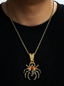 1 mặt dây chuyền hình nhện Punk Gothic, thời trang và độc đáo cho tiệc Halloween, phù hợp cho cả nam và nữ - mặt dây chuyền nhện - Xem 15
